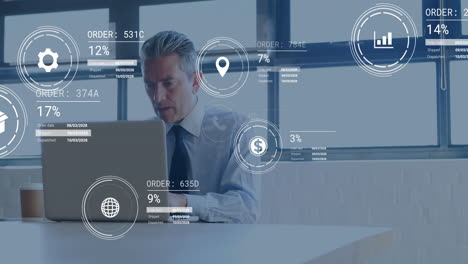 Animación-Del-Procesamiento-De-Datos-Sobre-Un-Hombre-De-Negocios-Caucásico-En-La-Oficina