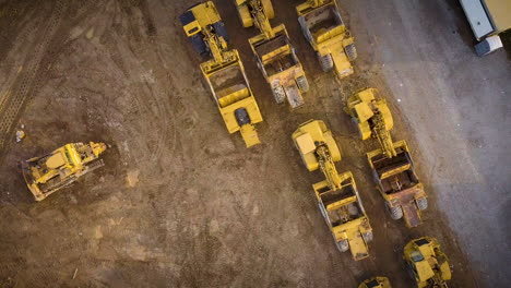 Yellow-tractors-in-a-rural-construction-site