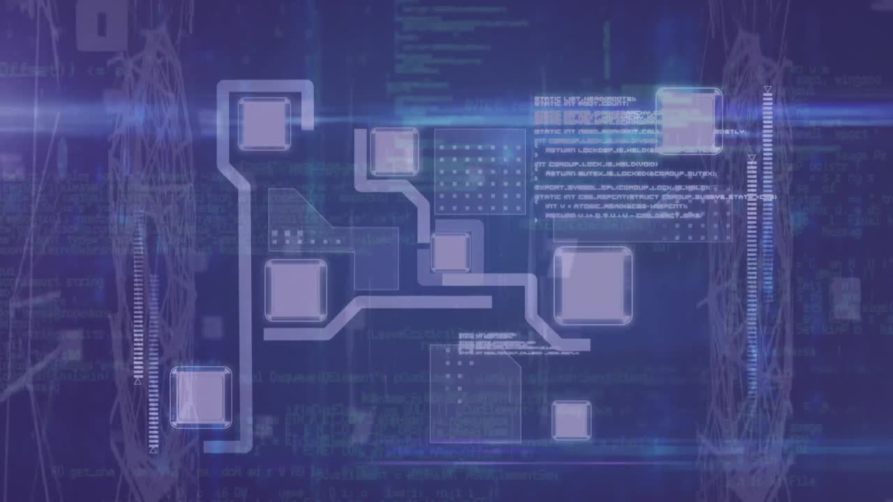 animation der datenverarbeitung und des verbindungsnetzes