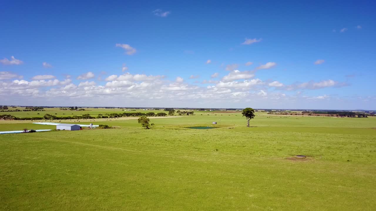 illowa victoria australia 근처의 녹지와 농업의 공중 드론 샷