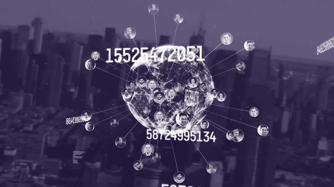 연결 웹의 애니메이션과 도시 풍경에 대한 과학 데이터 처리