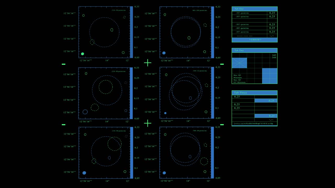 Complex Hud interface display. Computer graphic vfx