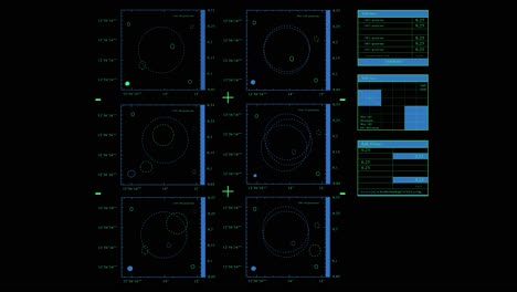 Complex Hud interface display. Computer graphic vfx