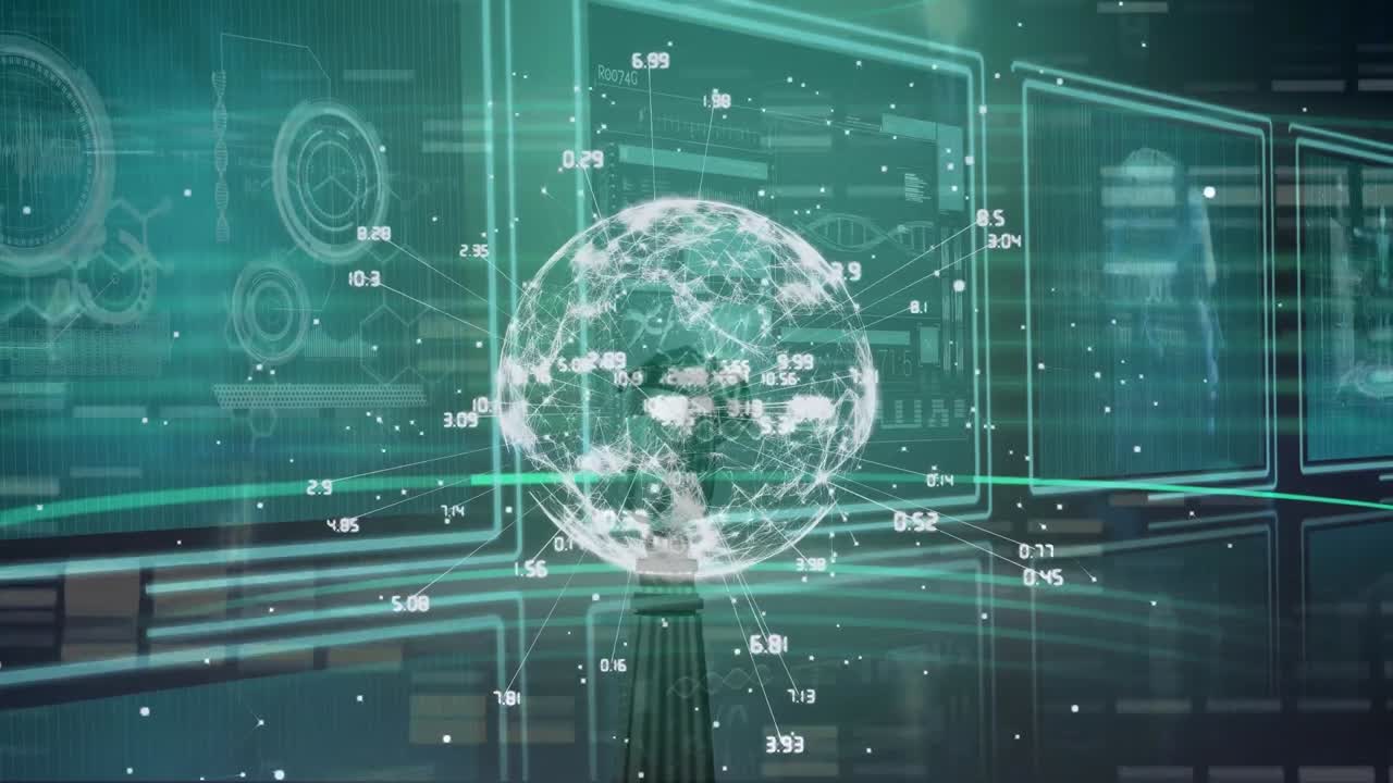 Animation of globe over data processing