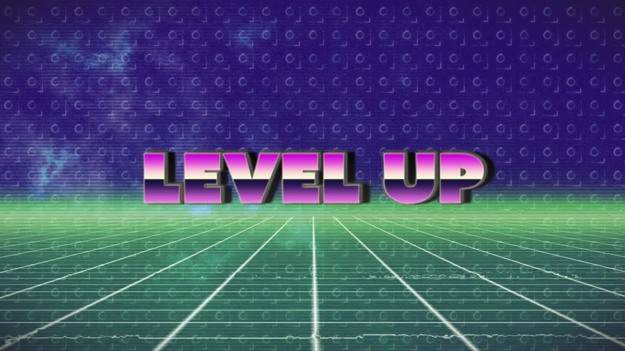 레벨 업 텍스트의 애니메이션 및 그리드 상의 데이터 처리