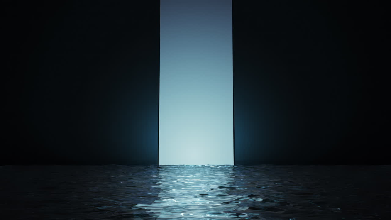 물 바닥과 함께 문을 열기