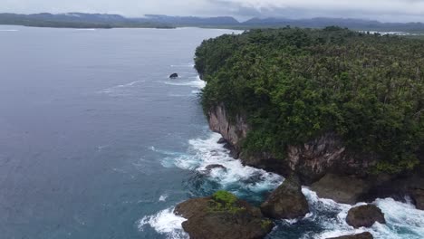 dramatic nature scenery and tropical seascape, siargao. aerial