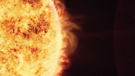 solar flares and storms on the sun surface - space background
