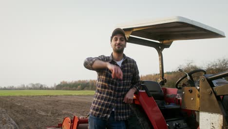 farmer by tractor