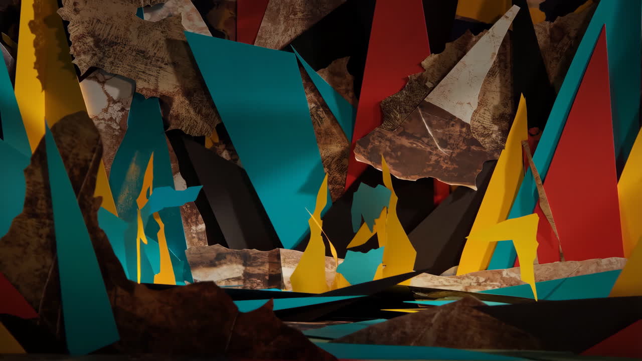 Abstract Geometric Composition of Shattered Forms