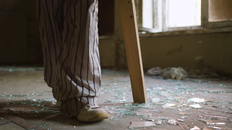 scary clown in abandoned house