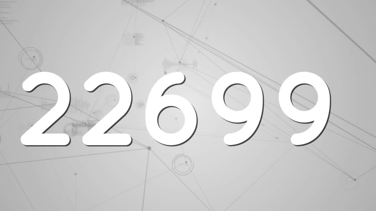 animación de números que cambian a través de redes de conexiones