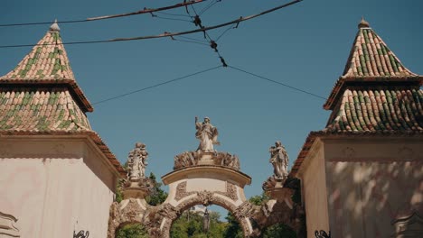 ornate gateway with statues in lisbon, portugal