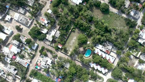 Blick-Nach-Unten-Auf-Die-Stadt-Chelem-In-Yucatan,-Mexiko