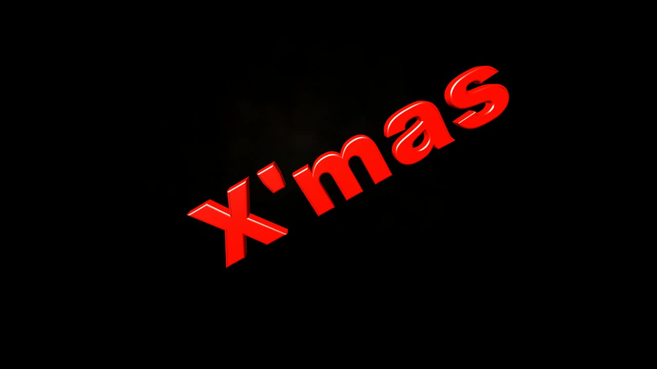 [Loop] Gradation of light and shadow of red Happy Christmas illuminated by light