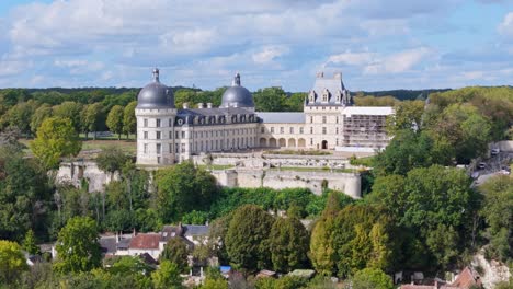 aerial view of valençay castle, france