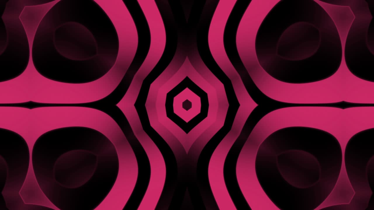 Abstract Art Pink Red Technology Mandala animation footage. Seamless loop psychotherapy. 4K Psychedelic Kaleidoscope Geometric loop. For VJ DJ stage loop, Science, Technology, Business, fashion intro.