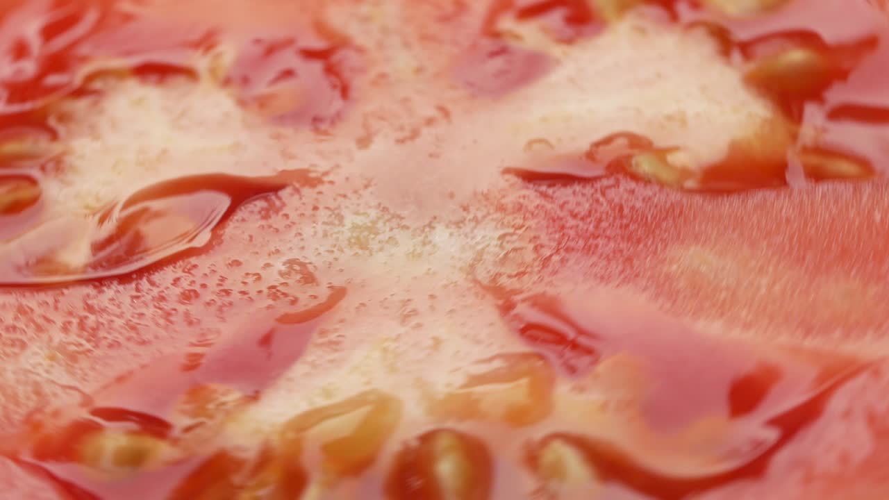 색 배경에 토마토 회전