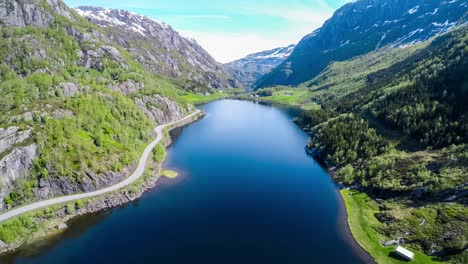 aerial footage beautiful nature norway.