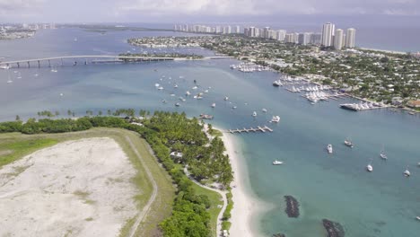 Aerial-view-of-Peanut-Island-Park,-Florida