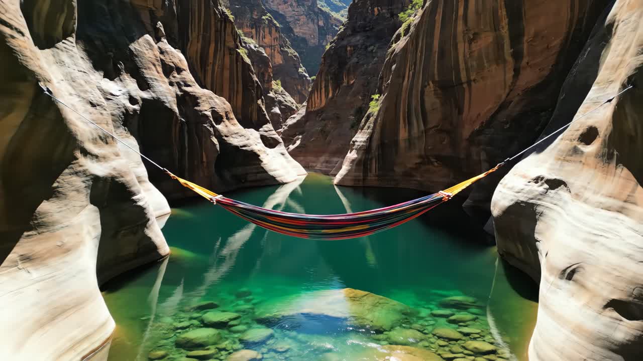 Hammock in a Beautiful Canyon River