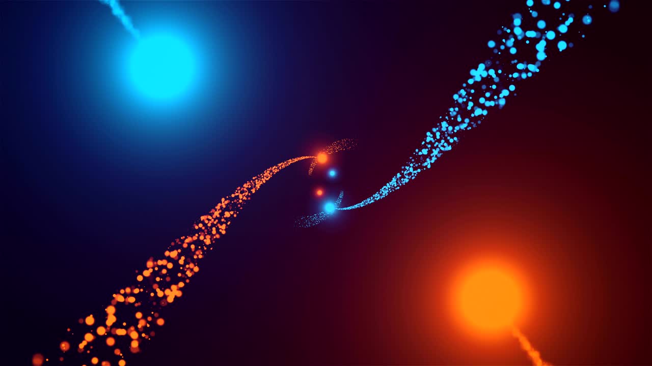 las partículas espirales de energía están en el espacio, fondo de renderizado 3d abstracto moderno, telón de fondo generado por computadora