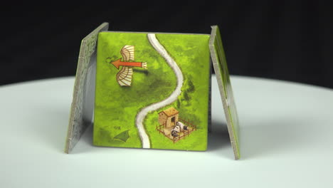 carcassonne board game tiles in detail