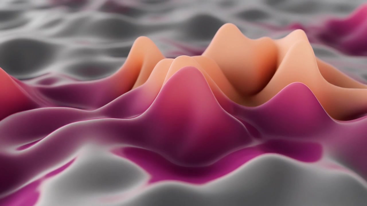 Abstract 3D Animation of Fluid Pink and Peach Waves
