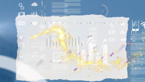 animation of data processing and multiple digital icons
