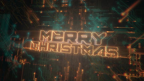 Animation-text-Merry-Christmas-and-cyberpunk-animation-background-with-computer-chip-and-neón-lights