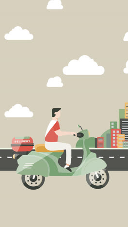 An-animation-of-a-Deliveryman-in-the-city-with-flat-design