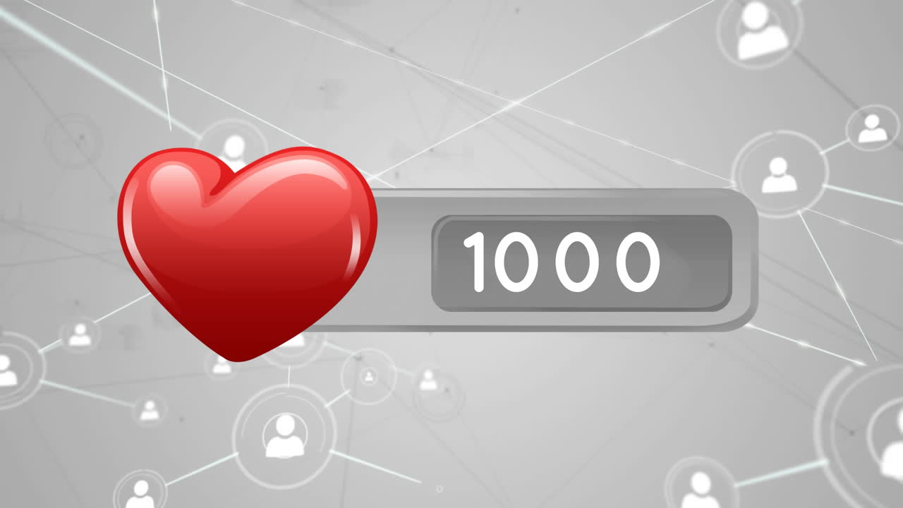 icono de corazón y líneas asimétricas