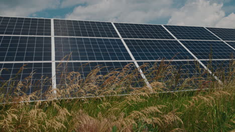 solar panel farm in a field