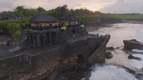 luxury villa at tanah lot temple near tabanan on bali coast - aerial drone