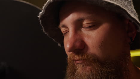 man in a studio