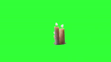 halloween background element on chroma key two white flickering burning candles