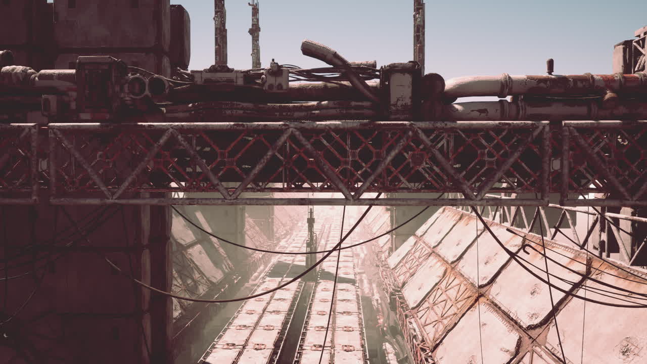 corredor industrial post-apocalíptico