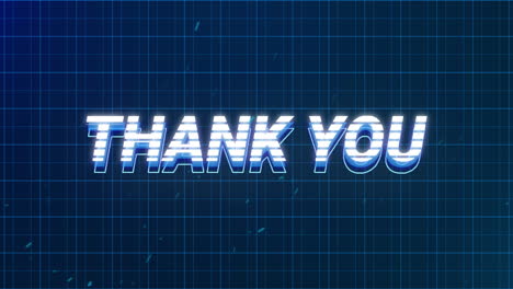 animación pantalla de videojuegos vintage con palabras gracias escrito