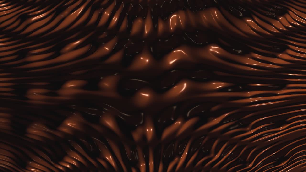3d animado chocolate oscuro líquido derretido que fluye con capas gruesas - 4k animación de fondo de movimiento de bucle sin costuras