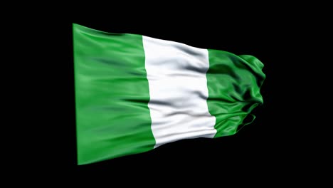 realistic nigeria flag is waving 3d animation. national flag of nigeria. 4k nigeria flag seamless loop animation.