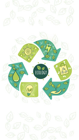 Gráfico-En-Movimiento-De-Fondo-Del-Concepto-De-Ecología-Dibujado-A-Mano