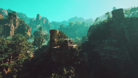 stunning aerial view of a lush mountain range