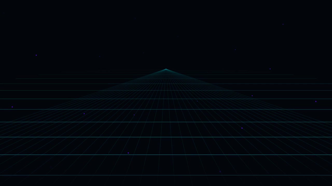 Retro Synthwave-stil Gitter, der Bevæger sig Gennem Rummet