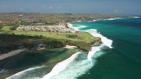 tropical paradise on bali island indonesia aerial view