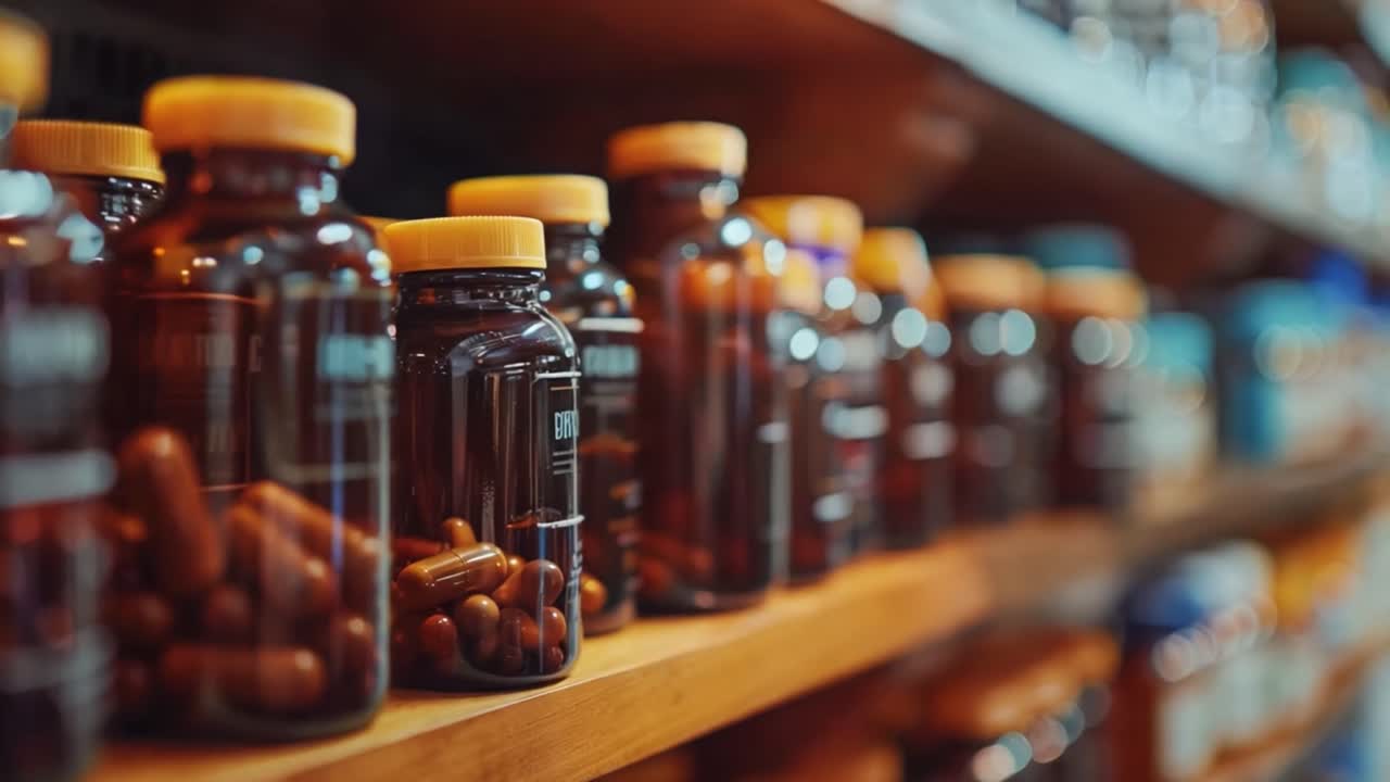 Shelves of products in a store