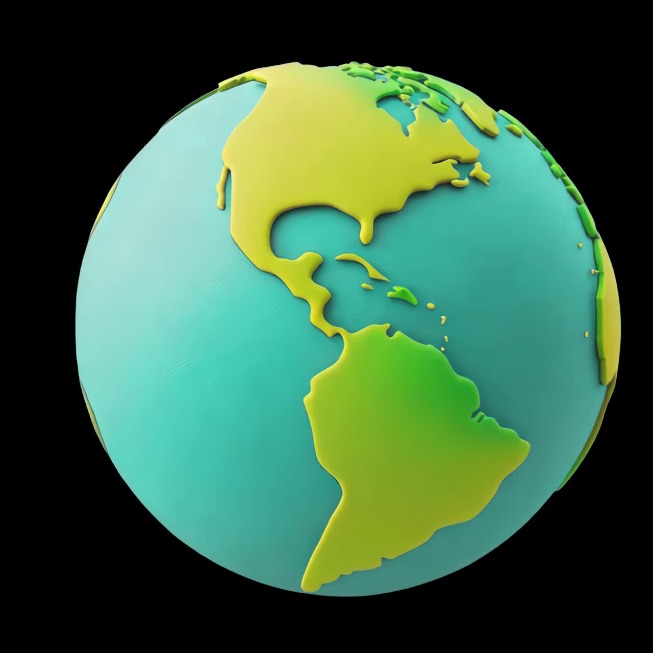 Colorful globe animation isolated asset, transparent 4K video, alpha channel, ProRes 4444