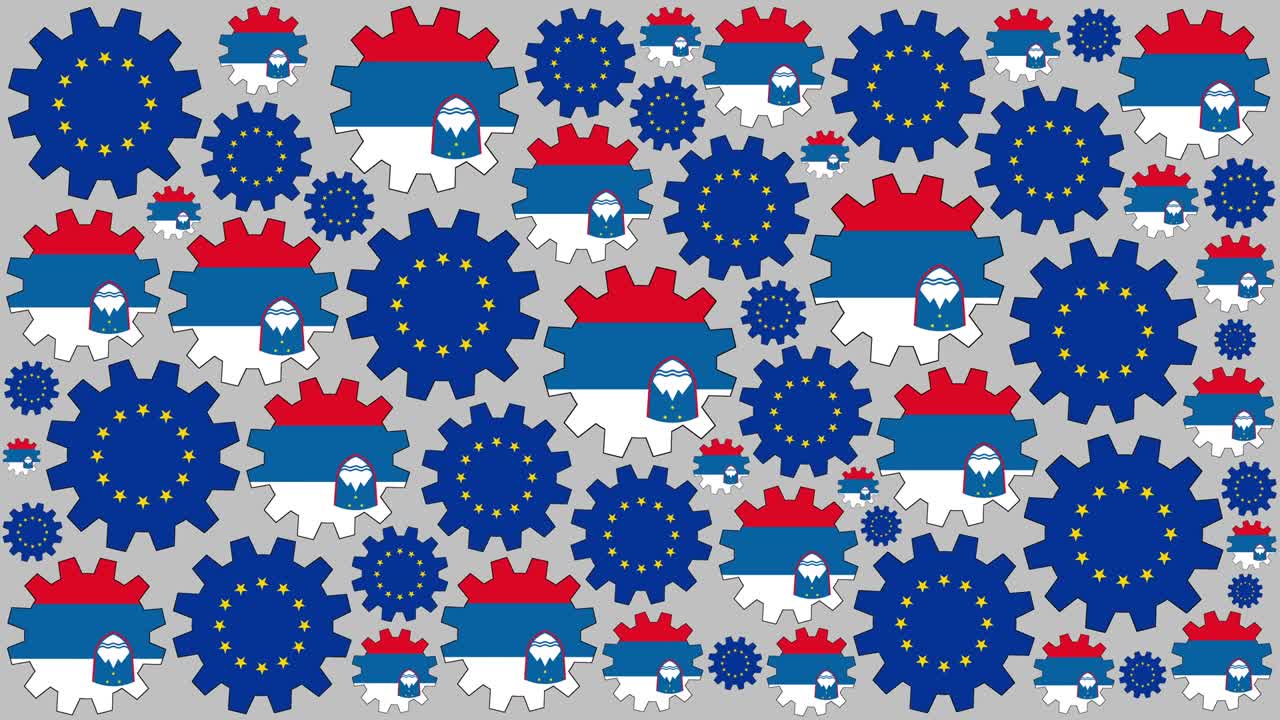 유럽과 슬로베니아 발 기어 회전 배경
