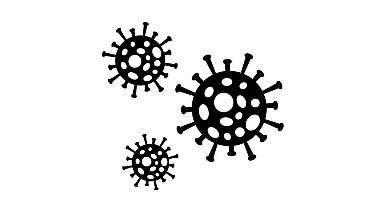Coronavirus (Covid-19) floating animation. 4K seamless loop