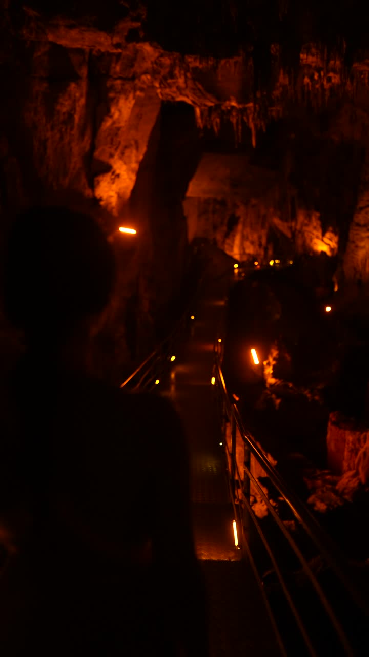 Exploring a Cave at Night