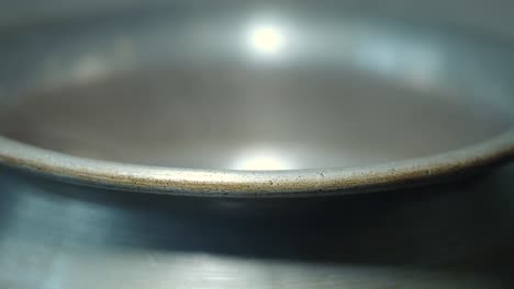 close-up of an empty aluminum pot